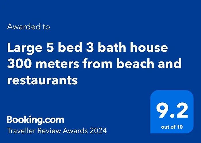Large 5 Bed 3 Bath House 300 Meters From Beach And Restaurants
